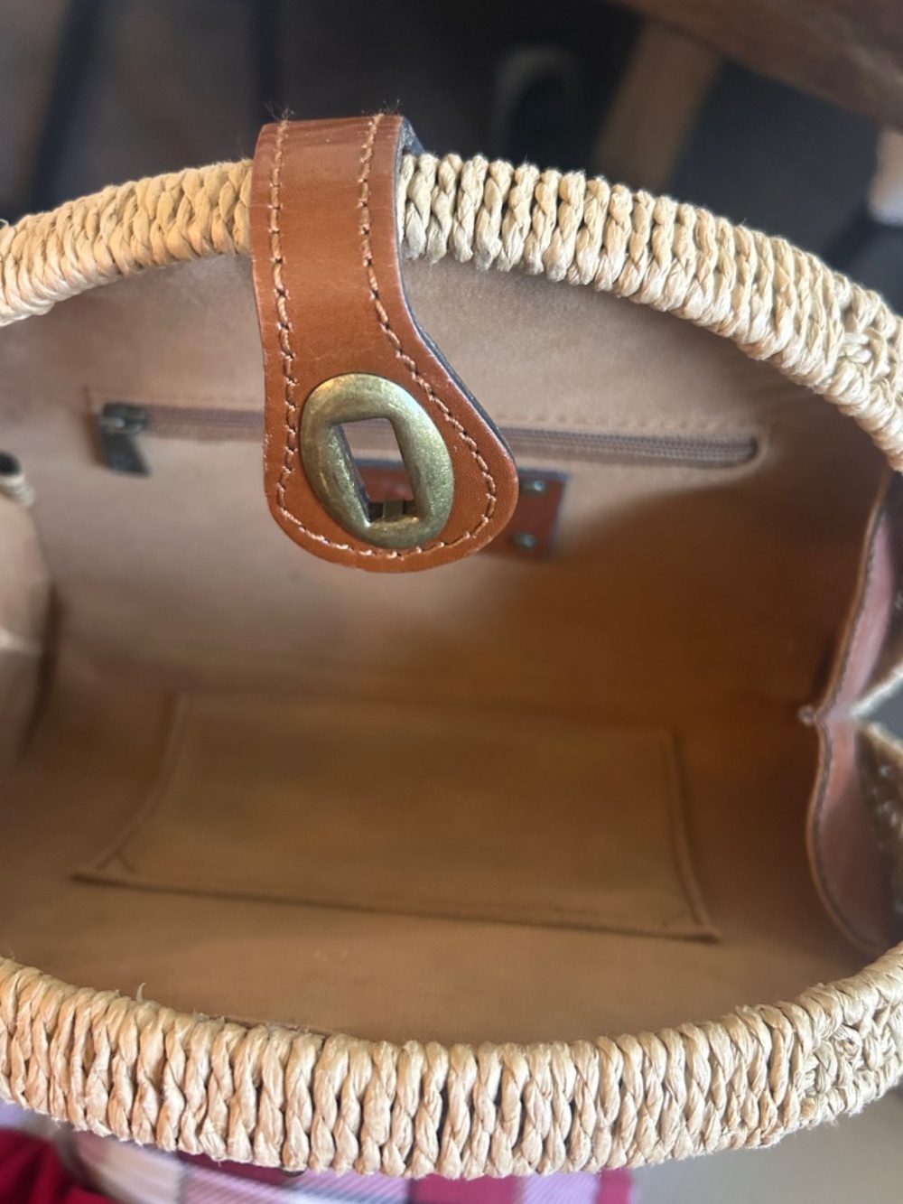 Beautiful Boho Patricia Nash Woven Crossbody Purse With Rattan Design & Leather - Picture 2 of 10